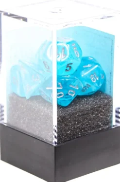 Set de dés : Mini-Polyhedral Luminary Sky/silver CHX20566