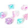 Set de dés : Mini-Polyhedral Nebula Wisteria/white CHX20545