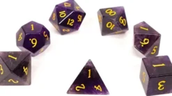 Set de dés minéraux : Cristal Pourpre (Améthyste)
