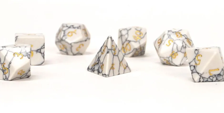Set de dés minéraux : Marbre veiné