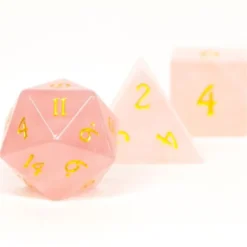 Set de dés minéraux : Quartz rose