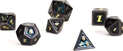 Set de dés métalliques écailles de dragon Turquoise