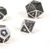 Set de dés métalliques écailles de dragon noir