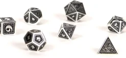 Set de dés métalliques écailles de dragon noir