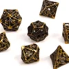 Set de dés métalliques creux Motif Dragons - Bronze