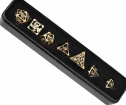 Set de dés métalliques creux Motif Dragons - Etain