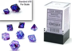 Set de dés : Nebula Mini-Polyhedral Nocturnal/blue Luminary CHX20557
