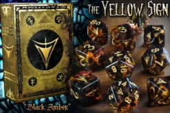 Set de dés : Yellow Sign -Mythic Black Amber Edition Dice Set