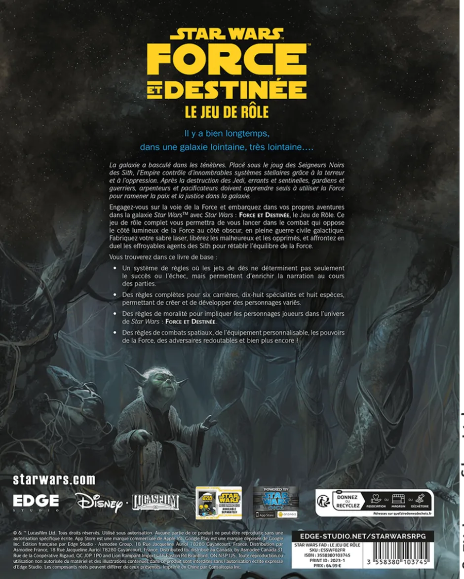 Star Wars Force et Destinée : Livre de règles