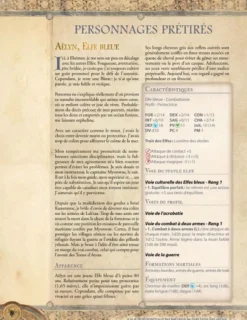 Terres d'Arran - Livre du joueur - personnages prétirés