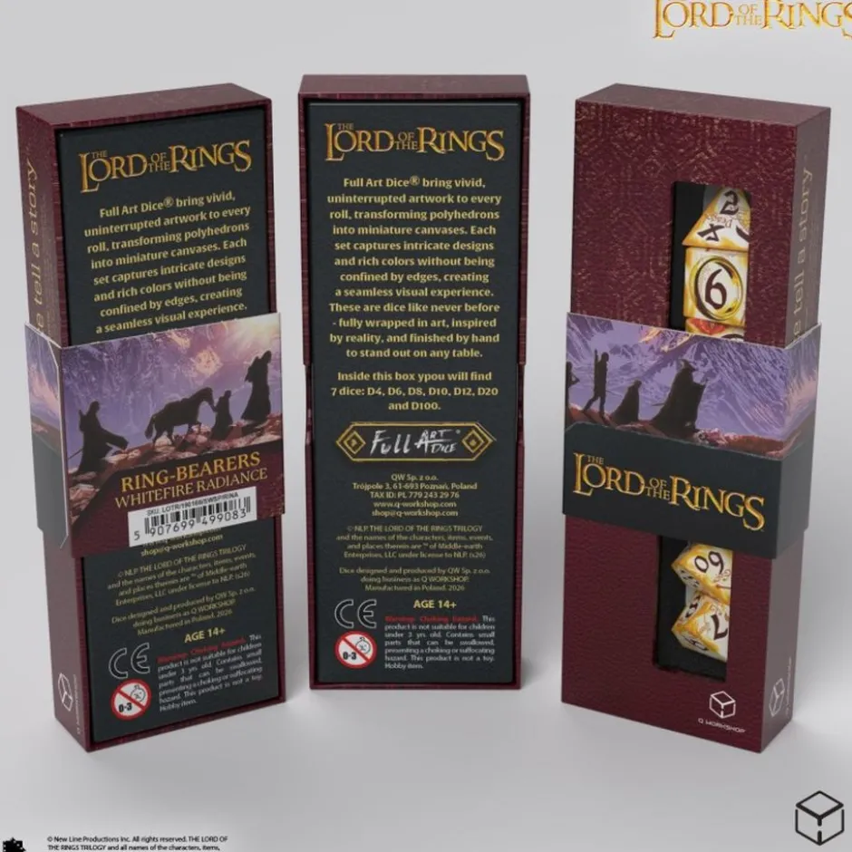 The Lord of the Rings : Porteur de l'Anneau – Set de dés Full Art - Éclat du Feu Blanc