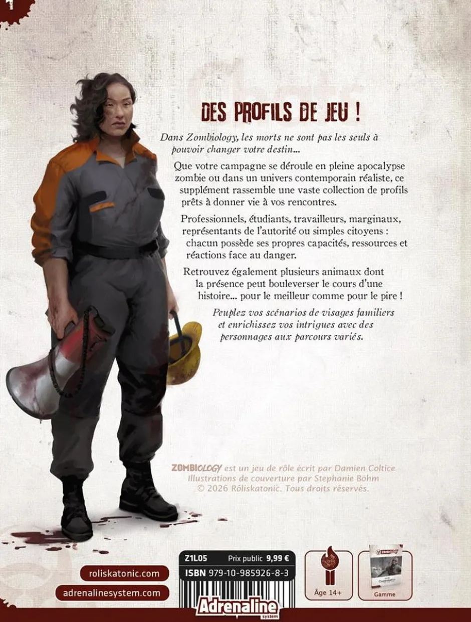 Zombiology 1 : Contamination - Livret PNJ et animaux